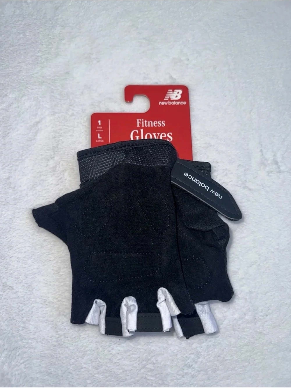 New Balance Womens Black Fitness Gloves Fingerless Large L Breathable Mesh NWT
